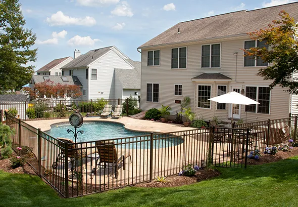 Rust-resistant pool fencing providing safety and durability for pools, ensuring long-lasting performance.